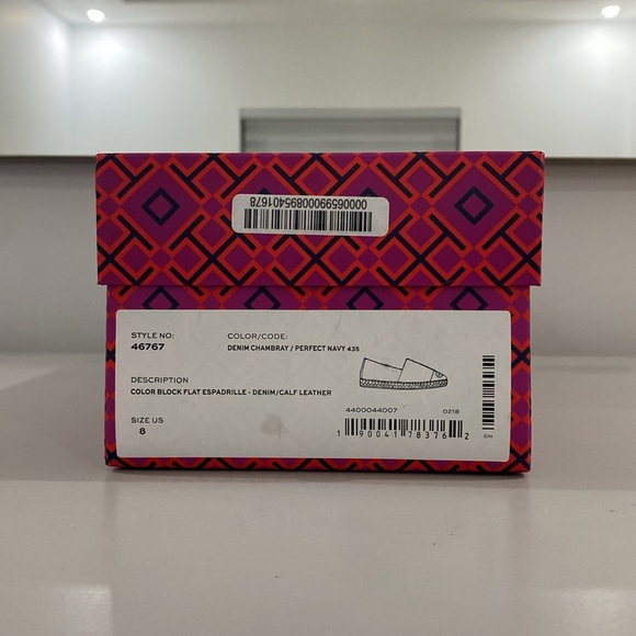 Tory Burch Color Block Flat Espadrille - Denim/Calf Leather - Picture 7 of 7